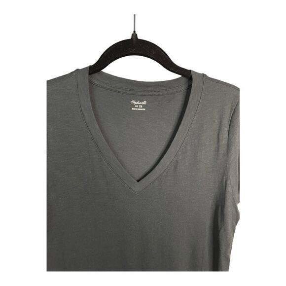 Madewell Whisper Cotton V-Neck Tee in True Black Size XS NWT - Picture 5 of 10